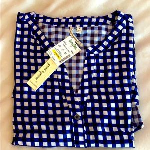 Grand& Greene Royal Blue Checkered Tunic